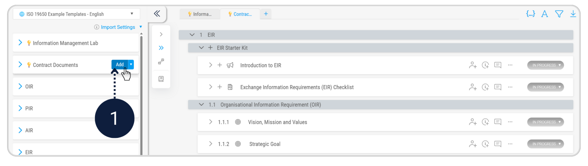 Finding the EIR Template
