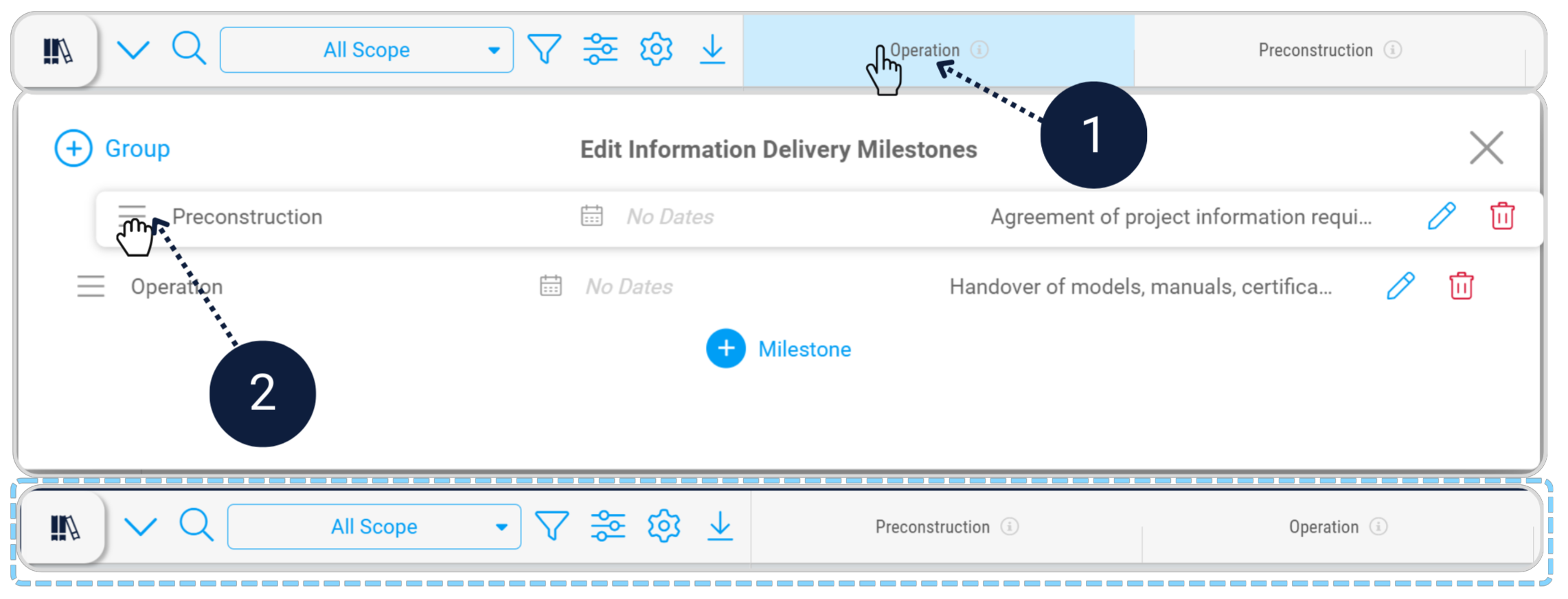 Reordering Milestones