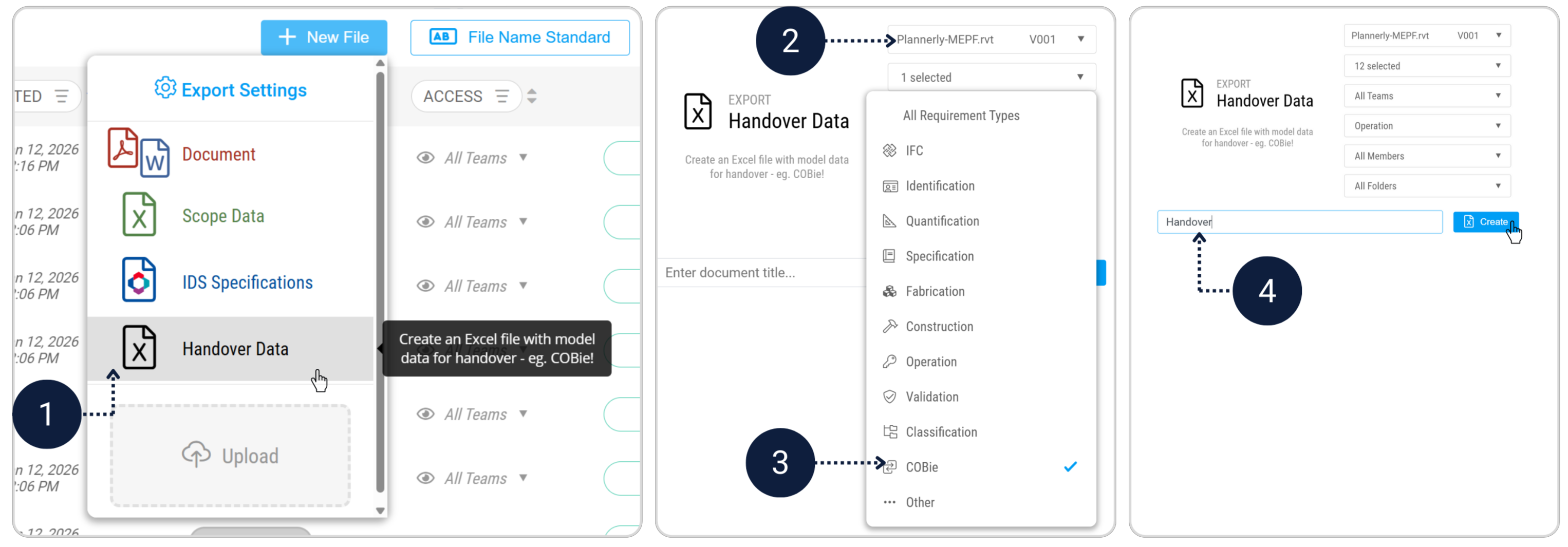 Creating Handover File
