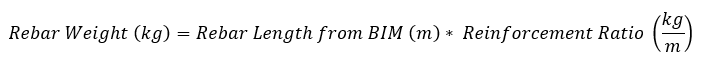 Rebar weight calculation equation